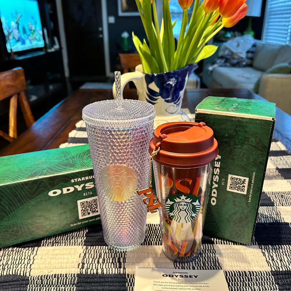 Two brand new Starbucks Odyssey exclusive tumblers